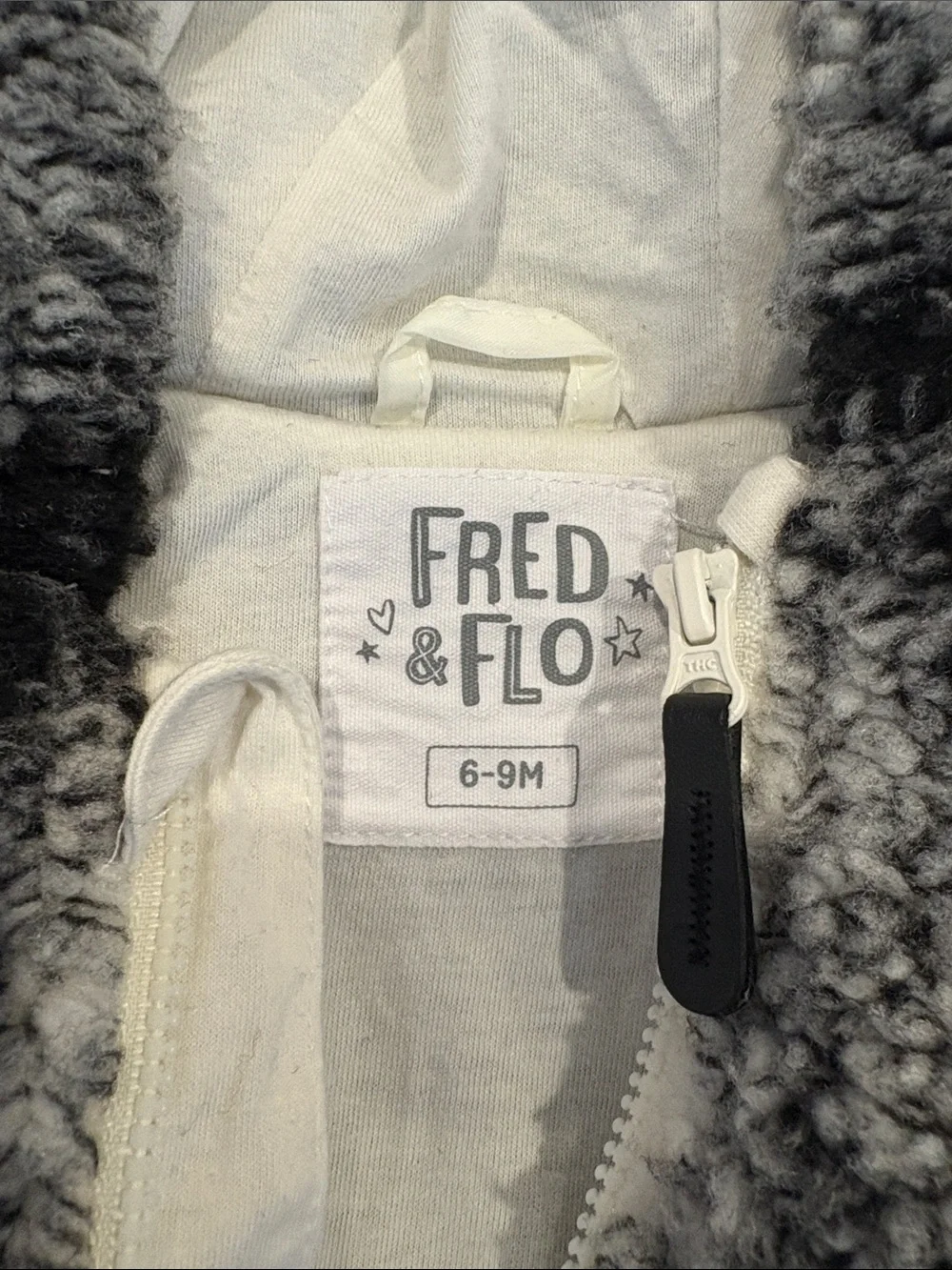 Black & White Plaid Sherpa Hooded Jacket for Kids